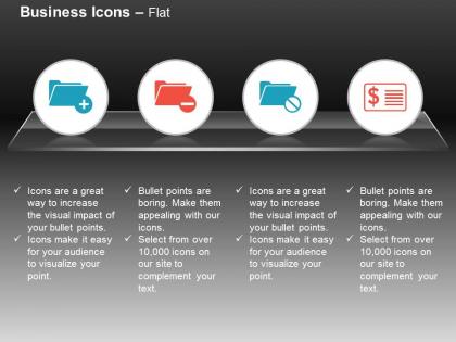 Folder plus minus block money receipt ppt icons graphics