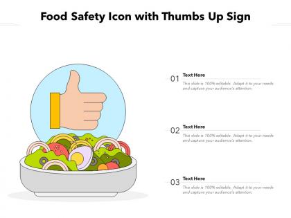 Food safety icon with thumbs up sign