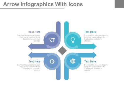 Four arrow infographics with icons powerpoint slides