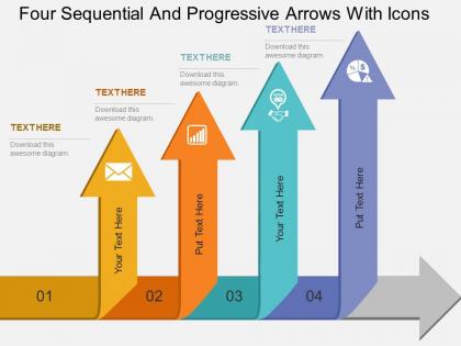 four_sequential_and_progressive_arrows_with_icons_flat_powerpoint_design_Slide01