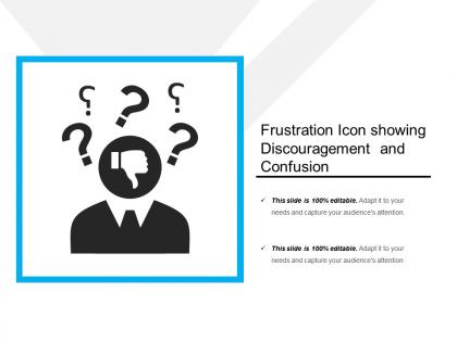 Frustration icon showing discouragement and confusion