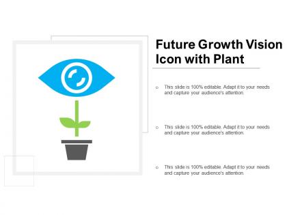 Future growth vision icon with plant