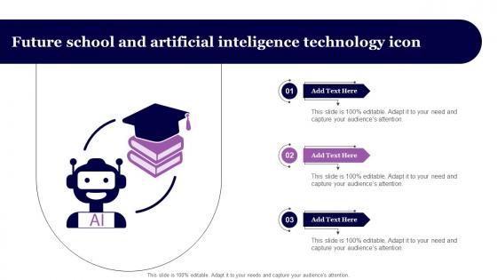 Future School And Artificial Inteligence Technology Icon