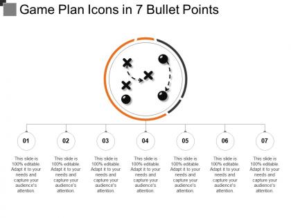 Game plan icons in 7 bullet points