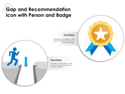 Gap and recommendation icon with person and badge