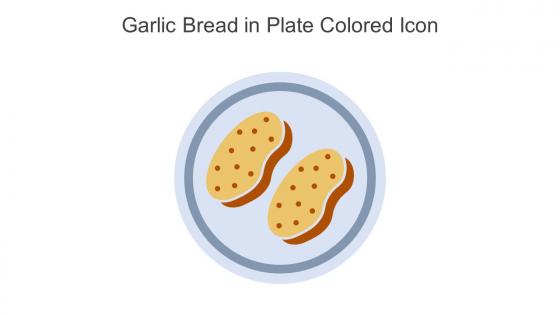 Garlic Bread In Plate Colored Icon In Powerpoint Pptx Png And Editable Eps Format
