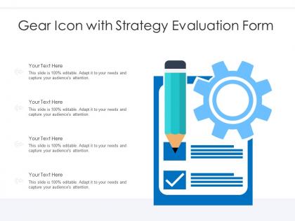 Gear icon with strategy evaluation form