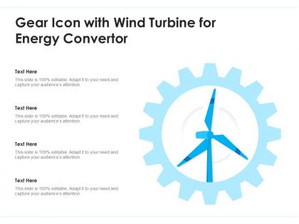 Gear icon with wind turbine for energy convertor