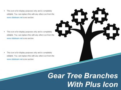 Gear tree branches with plus icon