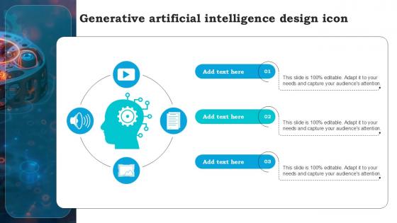 Generative Artificial Intelligence Design Icon Ppt Powerpoint
