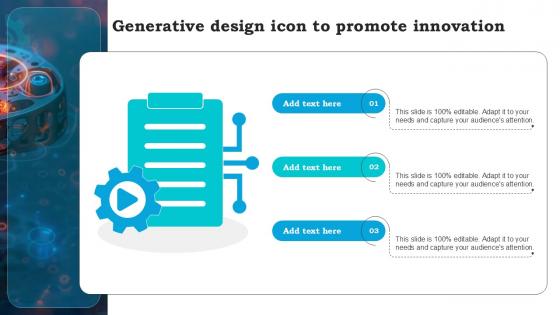 Generative Design Icon To Promote Innovation Ppt Sample
