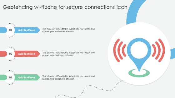 Geofencing Wi Fi Zone For Secure Connections Icon Ppt PowerPoint