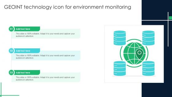 Geoint Technology Icon For Environment Monitoring Ppt Example