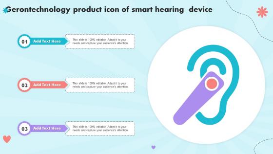 Gerontechnology Product Icon Of Smart Hearing Device