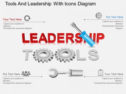 Gi tools and leadership with icons diagram powerpoint template