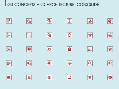 Git concepts and architecture icons slide ppt powerpoint presentation model show