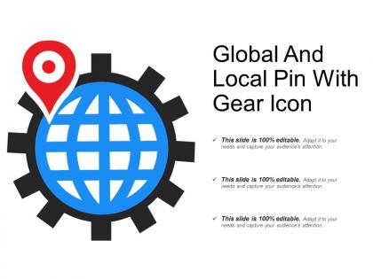 Global and local pin with gear icon