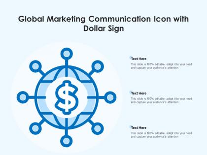 Global marketing communication icon with dollar sign