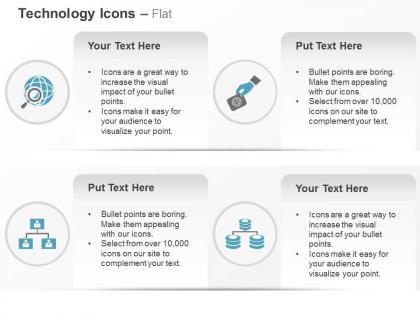 Global technology hierarchy database ppt icons graphics