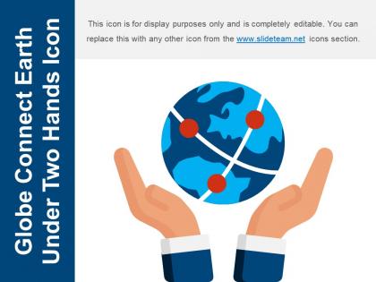 Globe connect earth under two hands icon