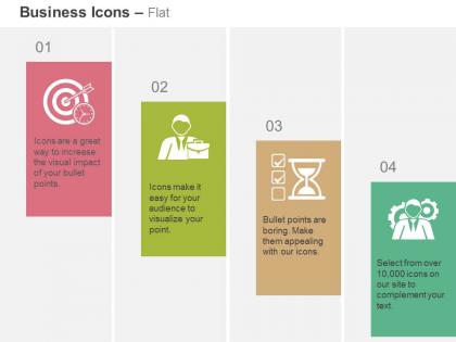 Goals and objective business portfolio time management developer ppt icons graphic