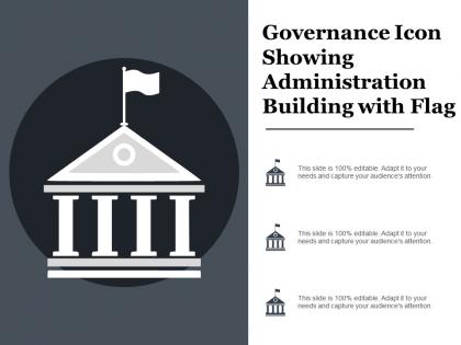 Governance icon showing administration building with flag