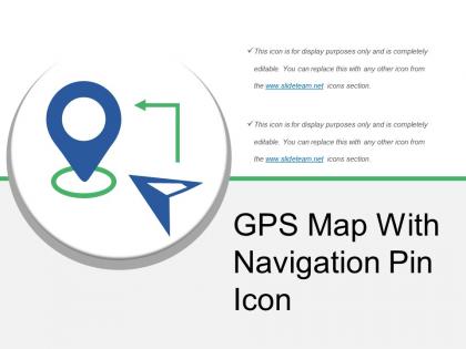 Gps map with navigation pin icon