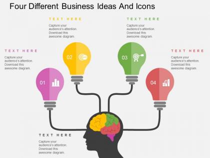 gq_four_different_business_ideas_and_icons_flat_powerpoint_design_Slide01