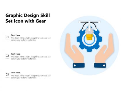 Graphic design skill set icon with gear
