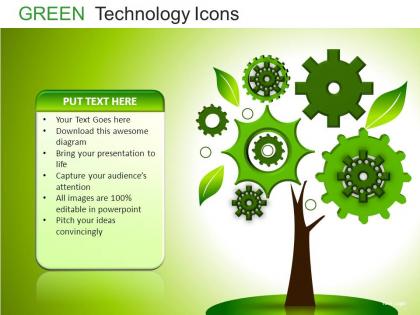 Green technology icons powerpoint presentation slides db