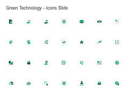 Green technology icons slide ppt powerpoint presentation infographics