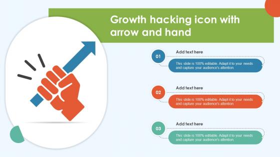 Growth Hacking Icon With Arrow And Hand