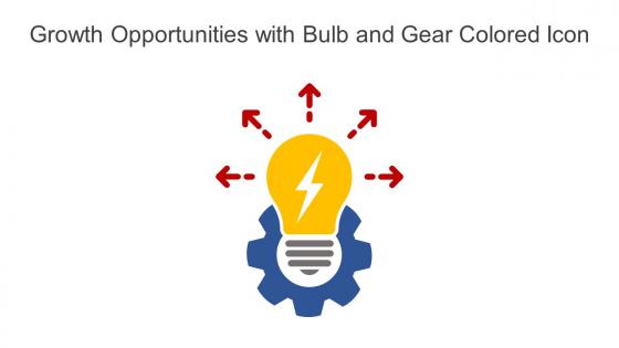 Growth Opportunities With Bulb And Gear Colored Icon Powerpoint Pptx Png And Editable Eps Format