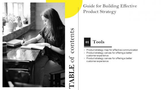 Guide For Building Effective Product Strategy For Table Of Contents Ppt Icon Templates