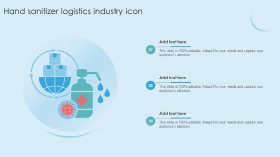Hand Sanitizer Logistics Industry Icon
