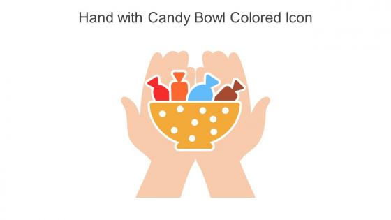 Hand With Candy Bowl Colored Icon In Powerpoint Pptx Png And Editable Eps Format