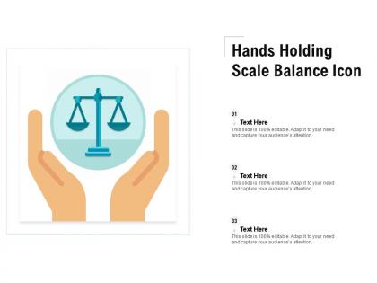 Hands holding scale balance icon