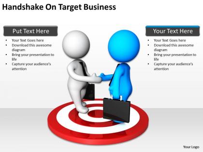 Handshake on target business ppt graphics icons powerpoint