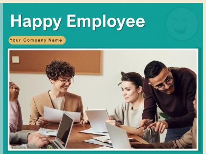 Happy Employee Business Customer Feedback Promotion Achievements