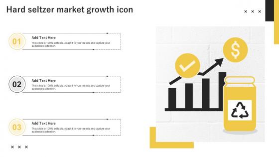 Hard Seltzer Market Growth Icon PPT Template