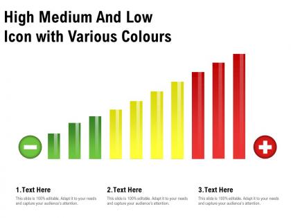High medium and low icon with various colours