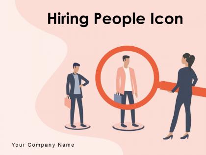 Hiring People Icon Magnifying Glass Candidates Approval Resume Onboarding