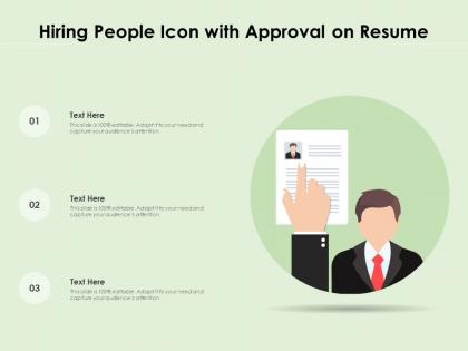 Hiring people icon with approval on resume