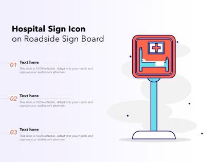 Hospital sign icon on roadside sign board