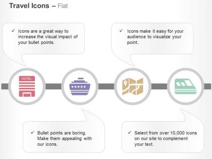 Hotel train map location representation ppt icons graphics
