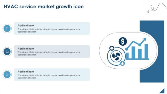 HVAC Service Market Growth Icon Ppt Template