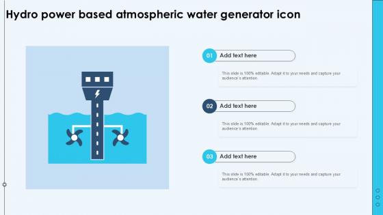 Hydro Power Based Atmospheric Water Generator Icon Ppt Slides