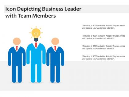 Icon depicting business leader with team members