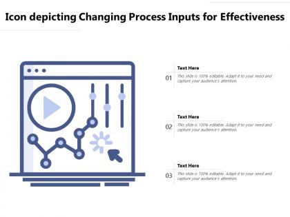 Icon depicting changing process inputs for effectiveness