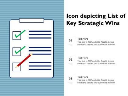 Icon depicting list of key strategic wins